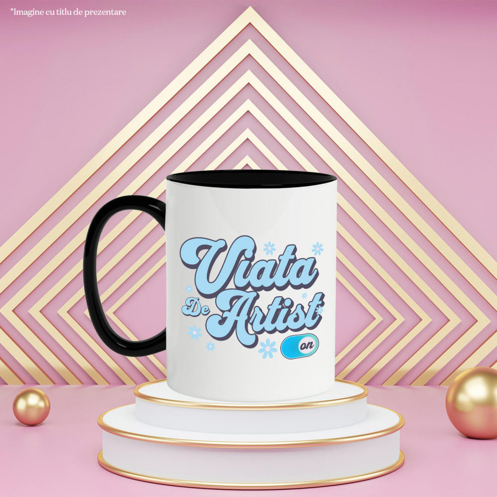 Cana Personalizata Design Abstract Flori Colorate – Buton On/Off, Viața de Artist, Artă și Creație [3]