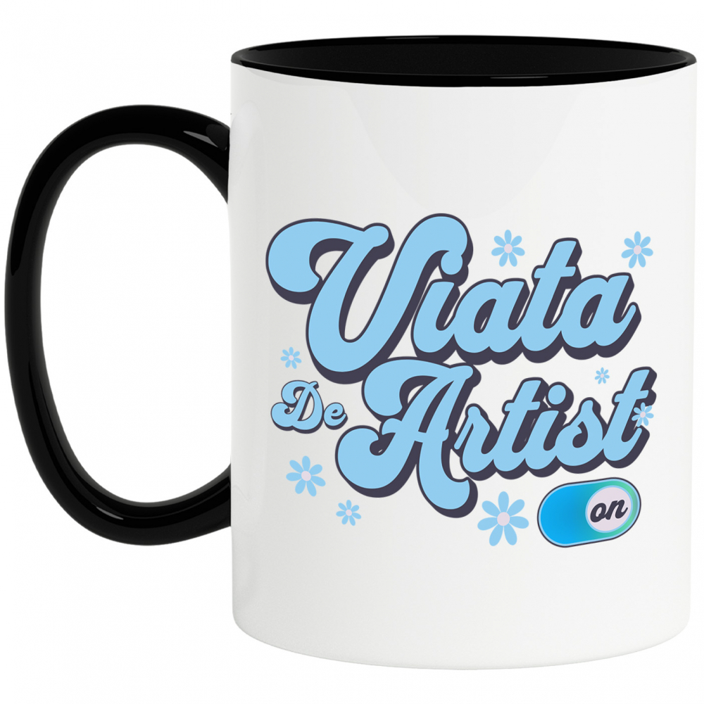 Cana Personalizata Design Abstract Flori Colorate – Buton On/Off, Viața de Artist, Artă și Creație [1]