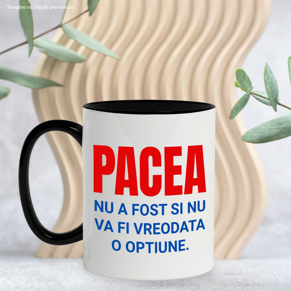 Cana Personalizata „Cadouri personalizate cu mesaje inspiraționale despre pace pentru familie și prieteni | Design colorat albastru roșu” [3]
