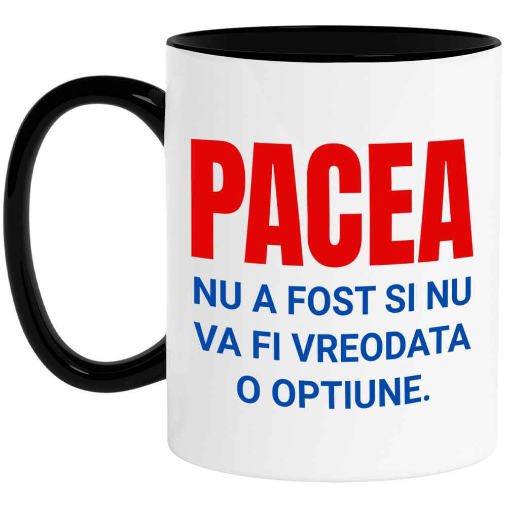 Cana Personalizata „Cadouri personalizate cu mesaje inspiraționale despre pace pentru familie și prieteni | Design colorat albastru roșu” [1]