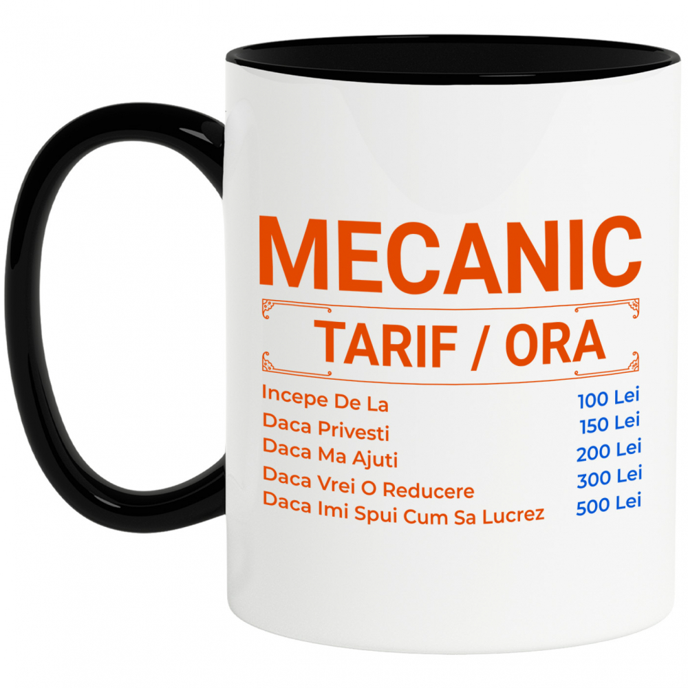 Cana Personalizata Tarife Mecanic – Design Amuzant cu Glume Auto și Meserie [1]