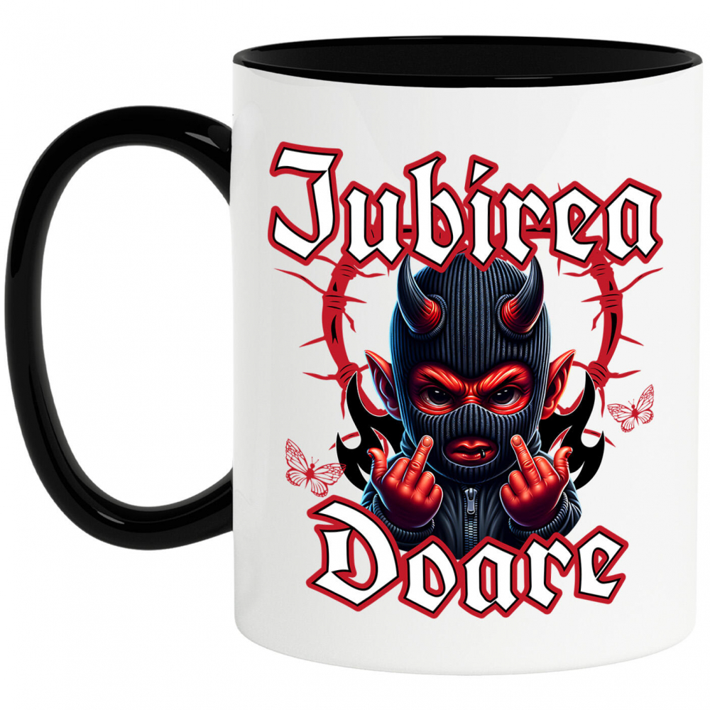 Cana Personalizata Cadouri personalizate pentru Valentine's Day cu ilustrație demon „Iubirea Doare” | Produse unice pentru iubiți și prieteni. [1]