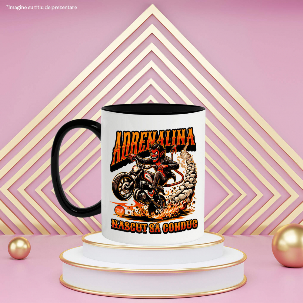 Cana Personalizata Tricouri Personalizate Moto - Design Diavol Motociclist & Viteză Extremă [3]