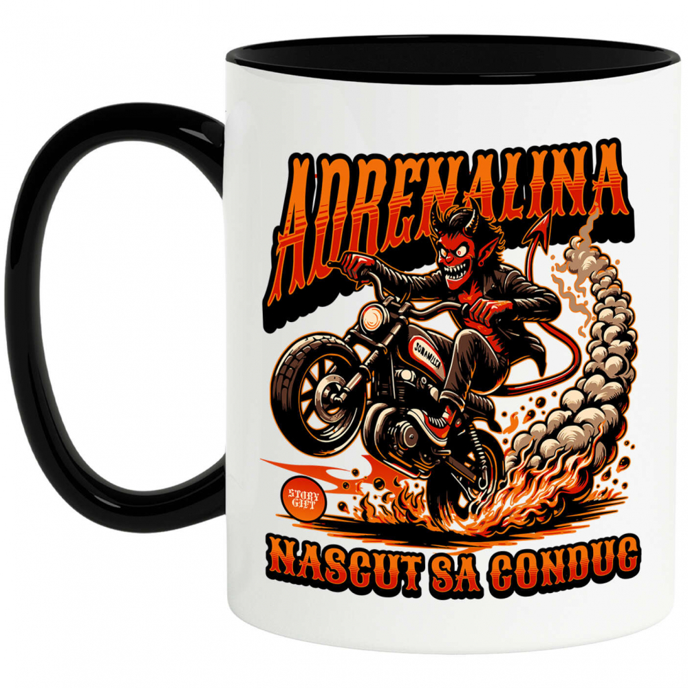 Cana Personalizata Tricouri Personalizate Moto - Design Diavol Motociclist & Viteză Extremă [1]