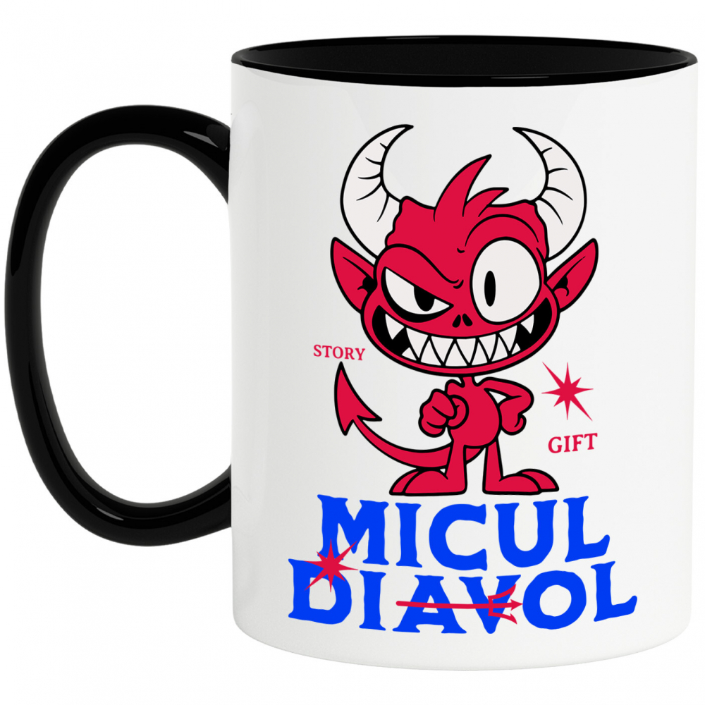 Cana Personalizata Diavol Fericit cu Coarne Lungi | Cadou Halloween Jucăuș pentru Familie [1]