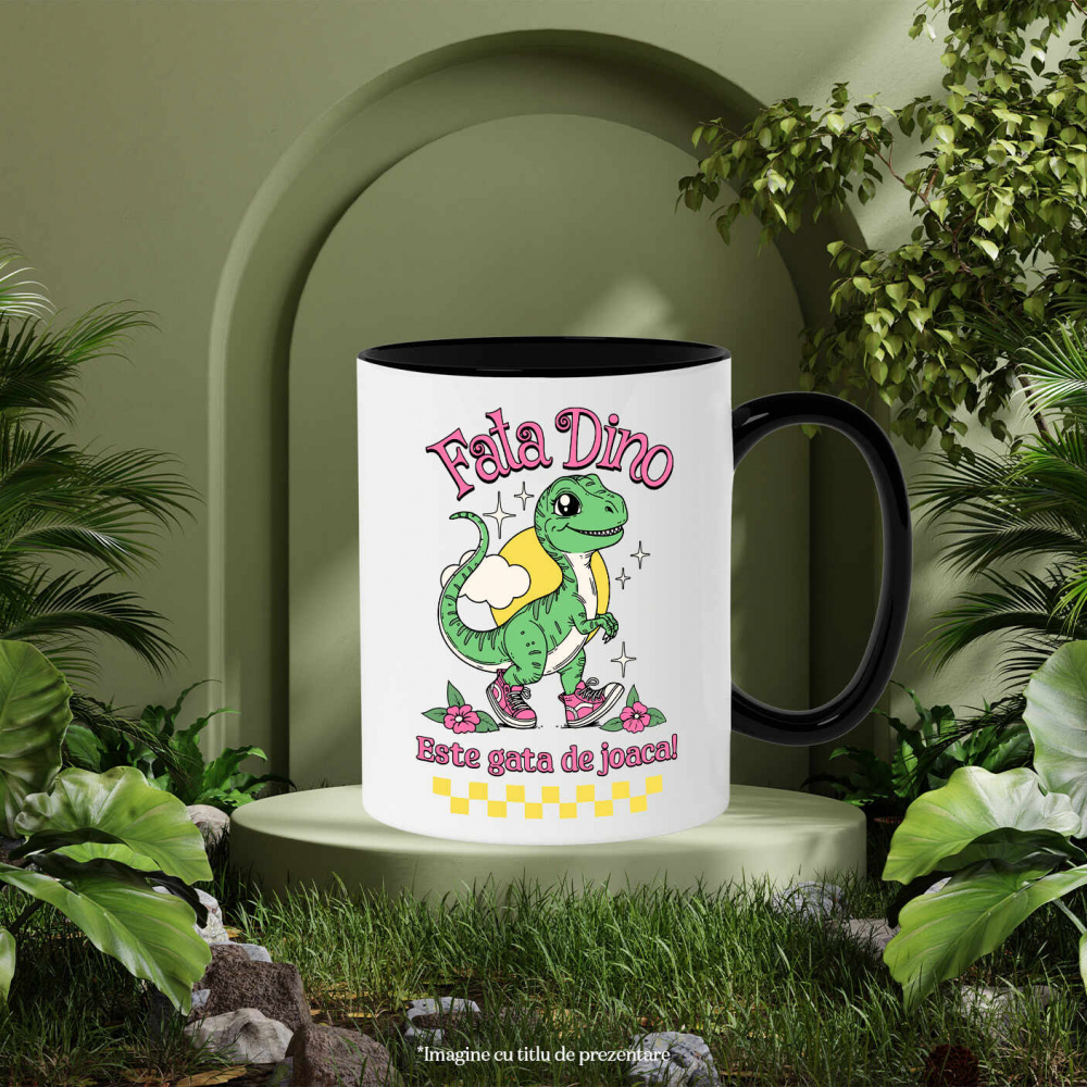 Cana Personalizata Dinozaur cu Adidași Roz Personalizat pentru Copii – Cadou Unic și Distractiv [3]