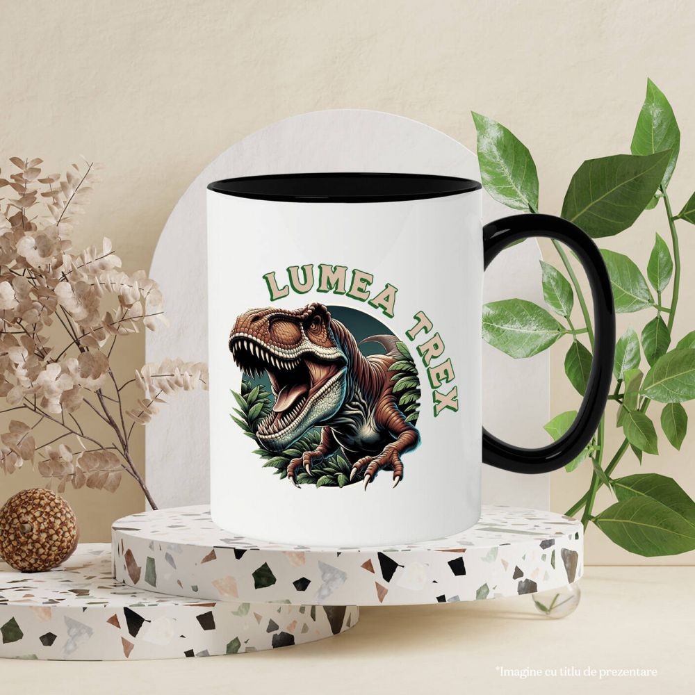 Cana Personalizata Costum Dinozaur T-Rex Furios cu Colți – Roșu, Perfect pentru Copii și Familie [3]