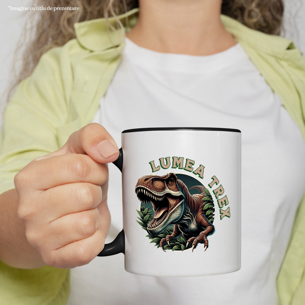 Cana Personalizata Costum Dinozaur T-Rex Furios cu Colți – Roșu, Perfect pentru Copii și Familie [2]