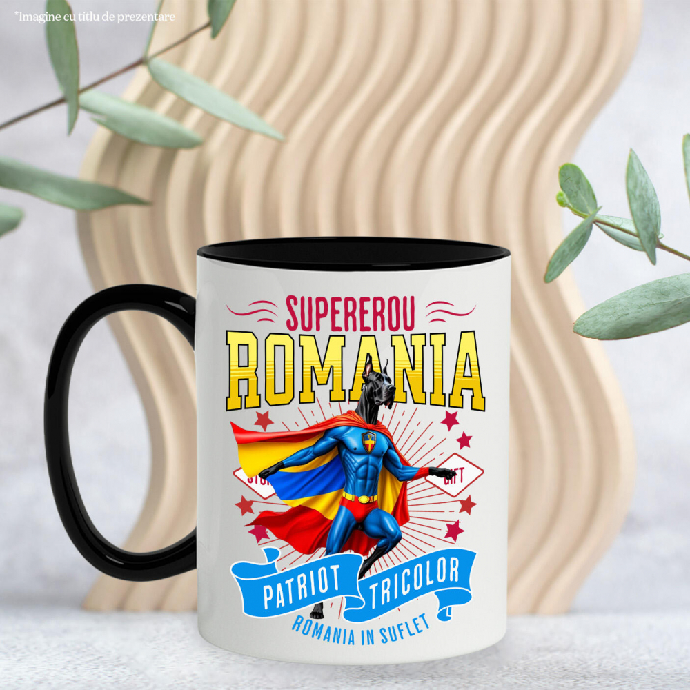 Cana Personalizata Dog German în Costum de Căpitan România – Cadou Personalizat pentru Iubitorii de Câini [3]