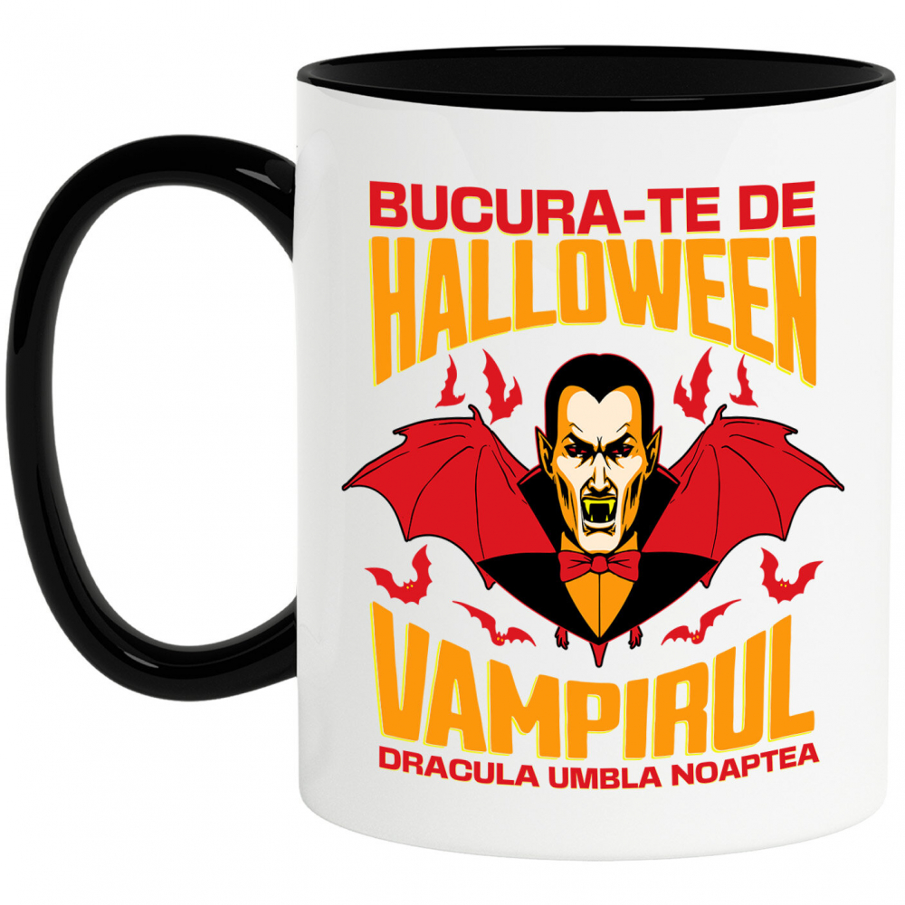 Cana Personalizata Dracula cu Colți și Aripi | Vampirul Dracula Halloween | Petrecere Tematică de Groază [1]