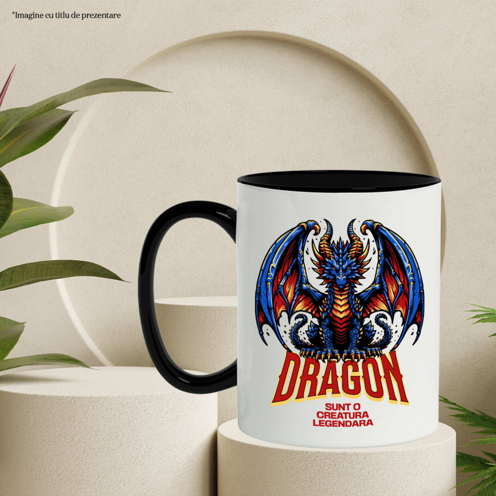 Cana Personalizata Costum Dragon Albastru Legendă - Creatură Din Jocuri Animate [3]