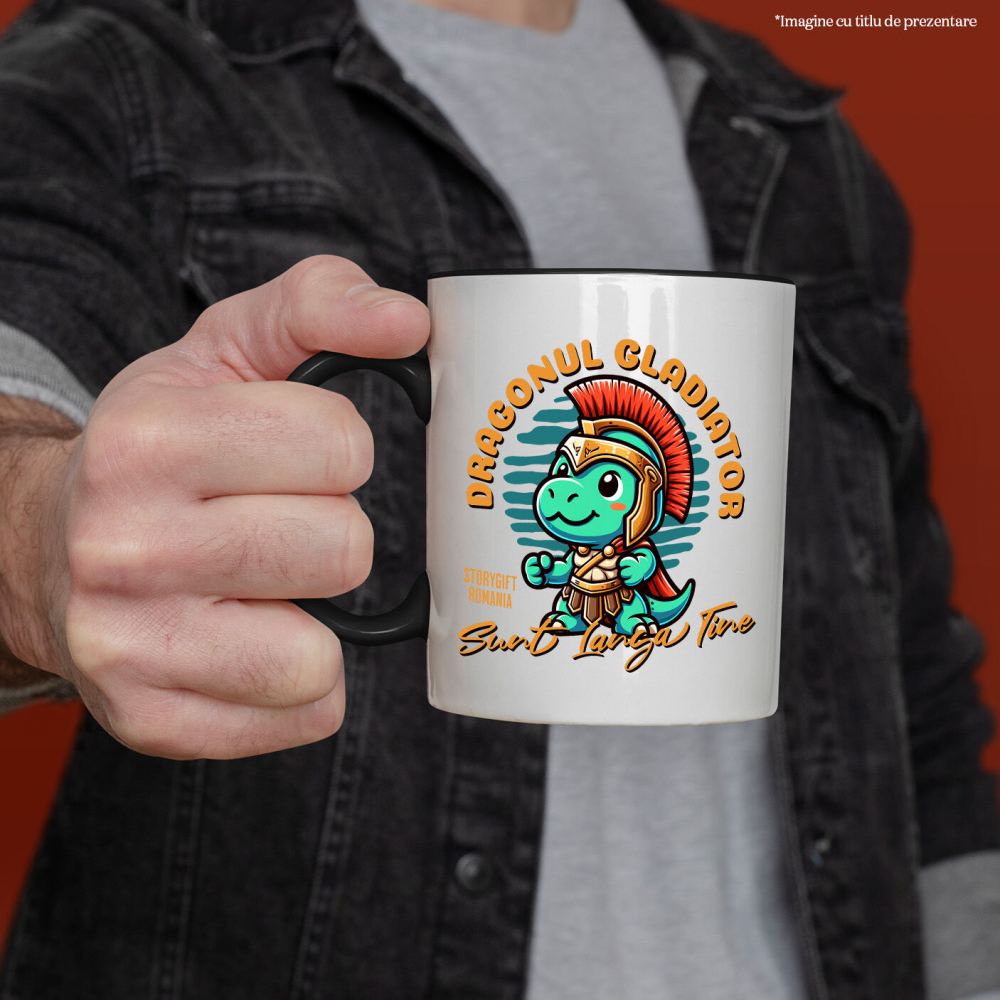 Cana Personalizata Dragon Cu Armură Și Căpă De Gladiator – Cadou Personalizat Pentru Copii [2]