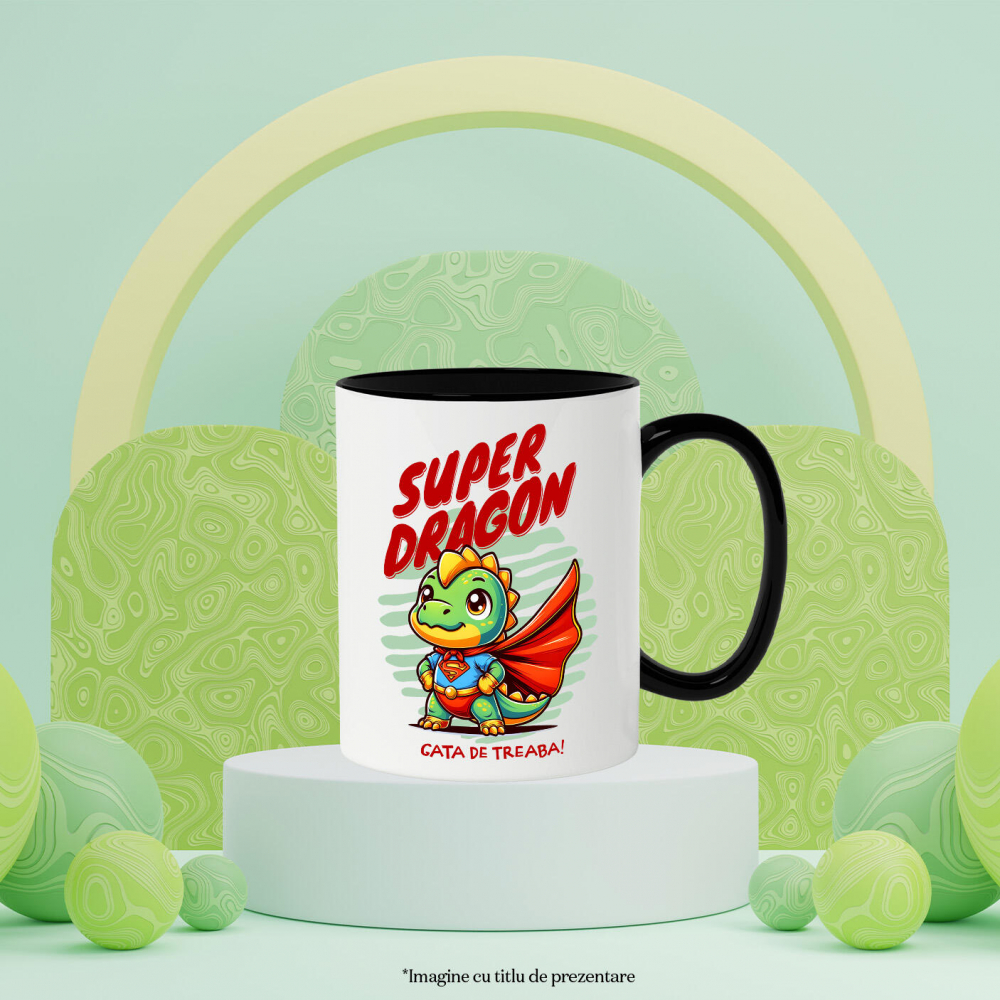 Cana Personalizata Dragon Super Erou cu Pelerină Roșie - Cadouri Personalizate pentru Copii și Familie [3]