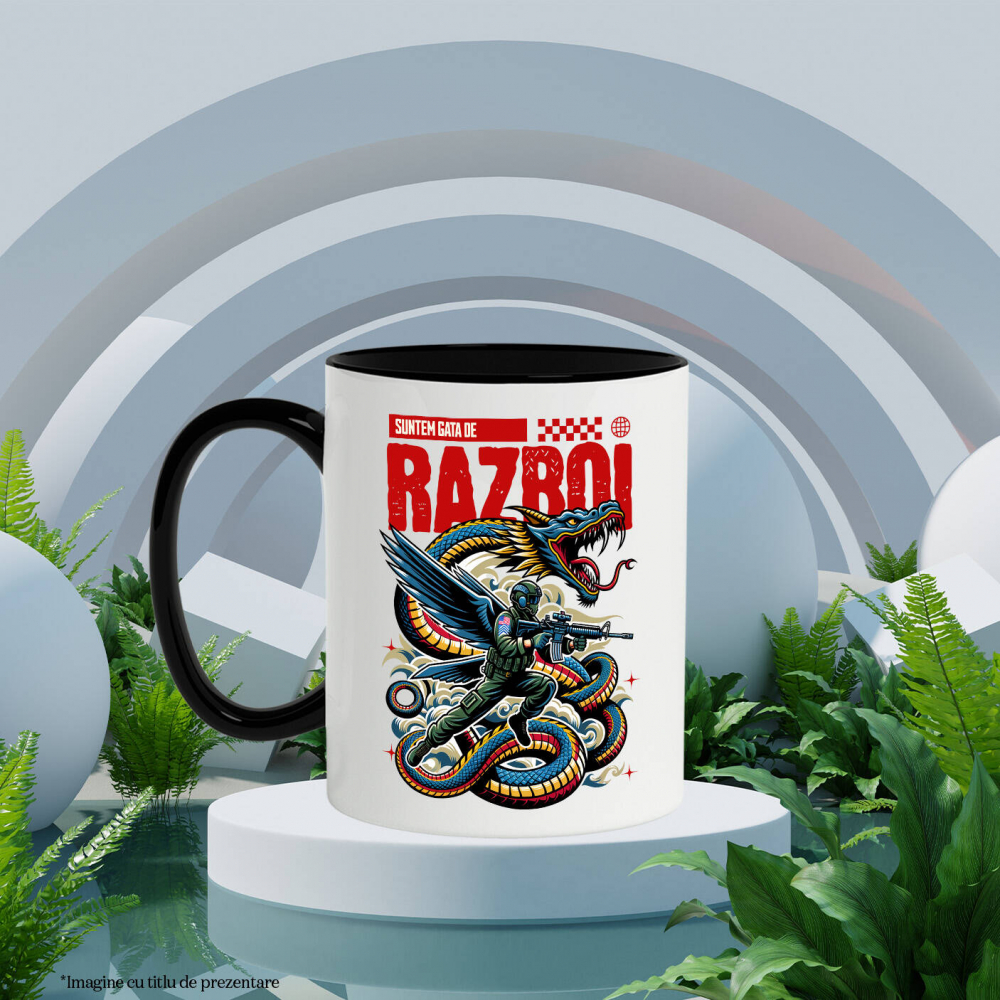 Cana Personalizata Costum Dragon Stil Șarpe – Războinic Chinez Cu Armă pentru Familie, Copii și Tati [3]