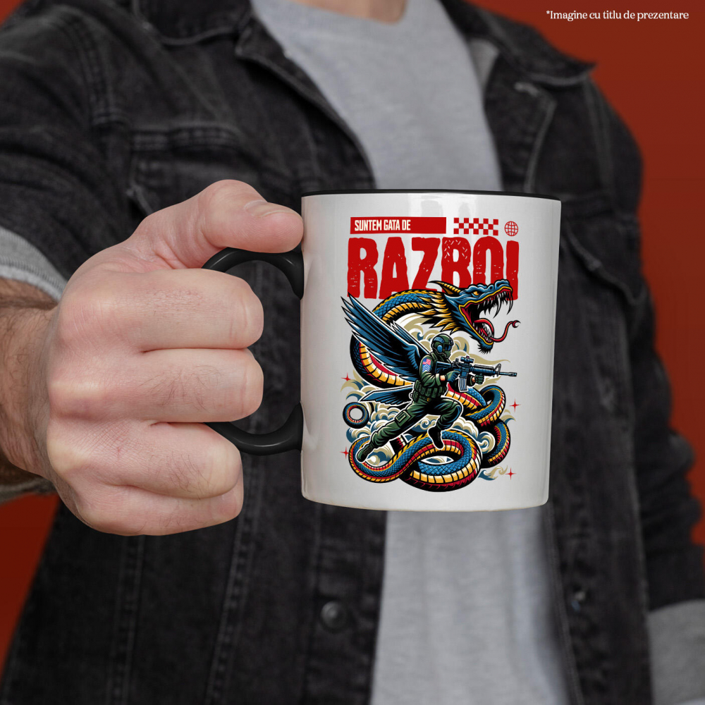 Cana Personalizata Costum Dragon Stil Șarpe – Războinic Chinez Cu Armă pentru Familie, Copii și Tati [2]