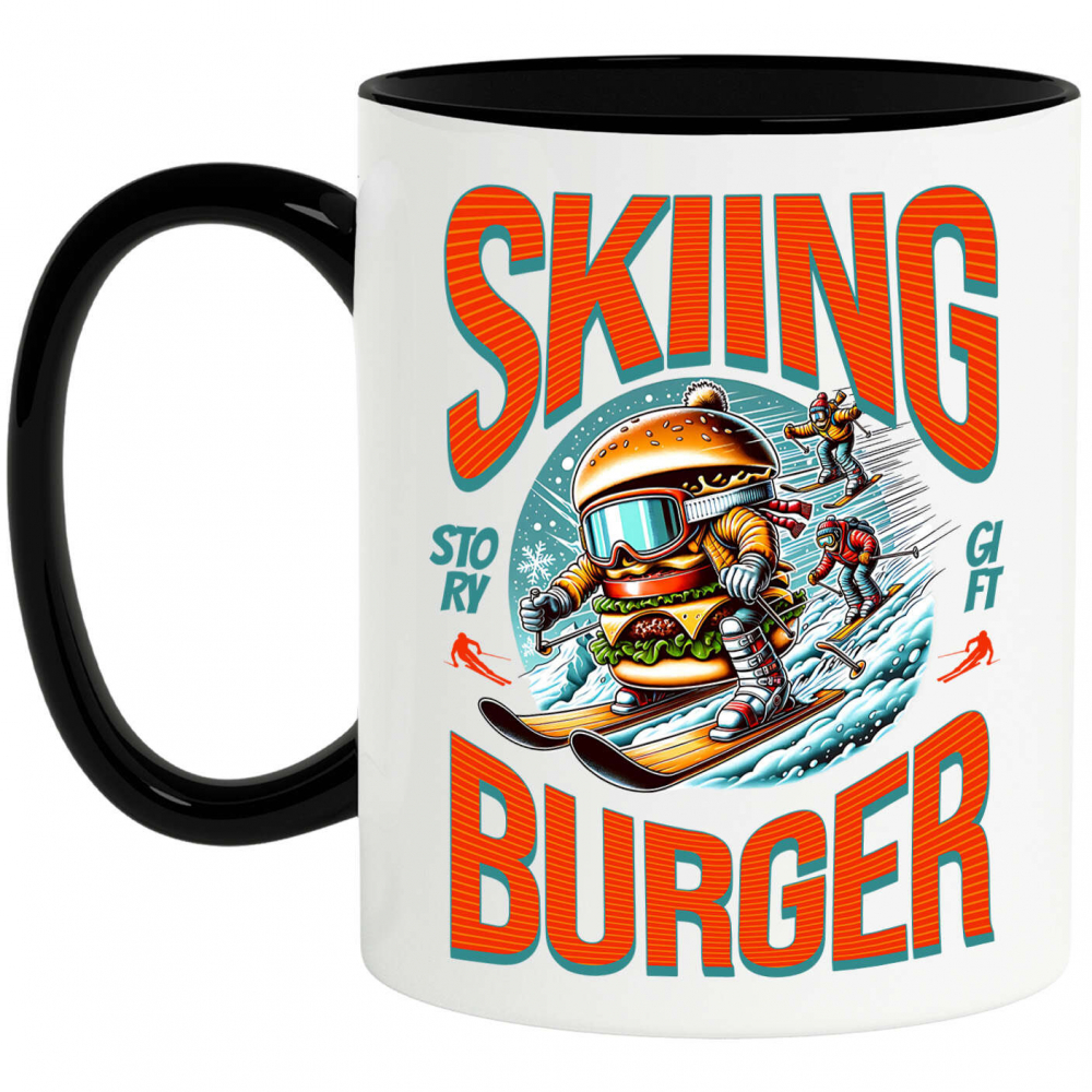 Cana Personalizata Dublu Burger Imsen Schiuri Pe Pârtie | Cadou Personalizat Pentru Familie și Iubitorii De Sport [1]