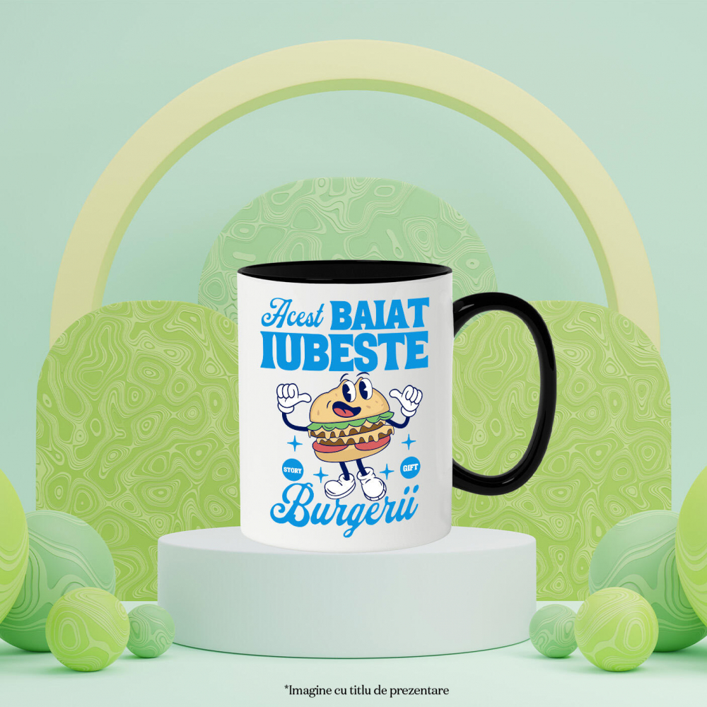 Cana Personalizata Burger personalizat cu mesaj haios pentru familie și prieteni – Cadou original pentru iubitorii de fast food [3]