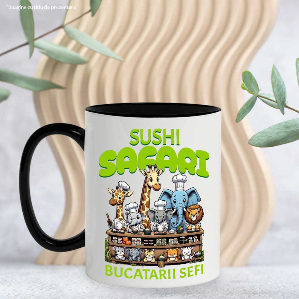 Cana Personalizata Cadou personalizat cu bucătari animaliere și sushi pentru copii | Desene animate și cultură asiatică [3]