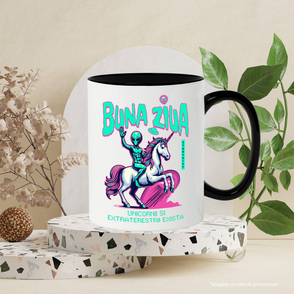 Cana Personalizata Extraterestru pe Unicorn – Lume Paralelă Cadou Personalizat pentru Copii și Familie [3]
