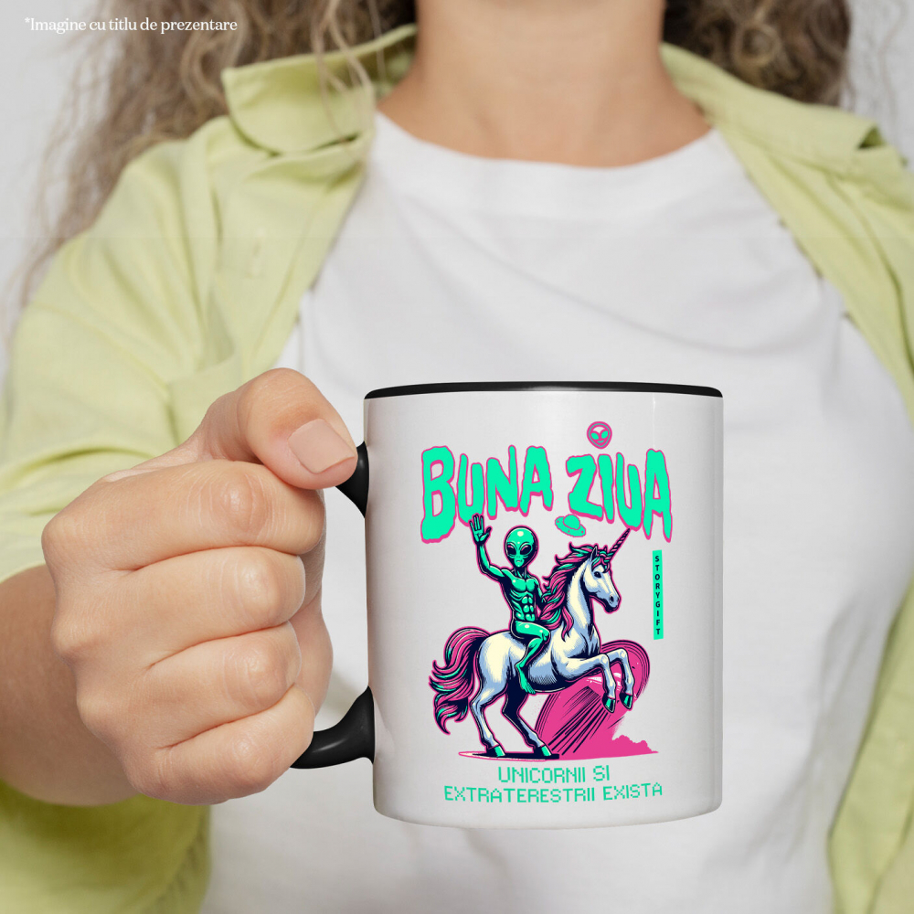 Cana Personalizata Extraterestru pe Unicorn – Lume Paralelă Cadou Personalizat pentru Copii și Familie [2]