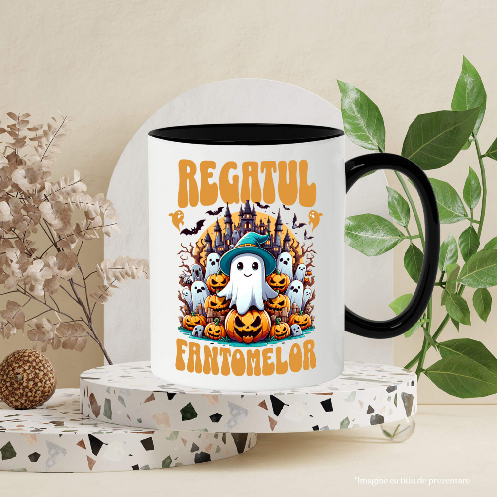 Cana Personalizata Regatul Fantomelor | Castel Bântuit și Fantome | Dovleac Halloween [3]