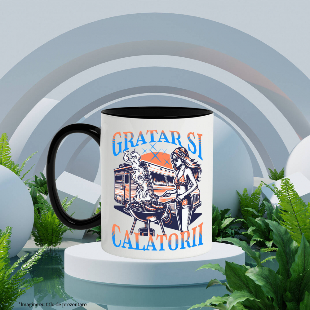 Cana Personalizata "Costum de Baie Fata și Grătar la Rulota – Relaxare și Călătorii de Vară" [3]