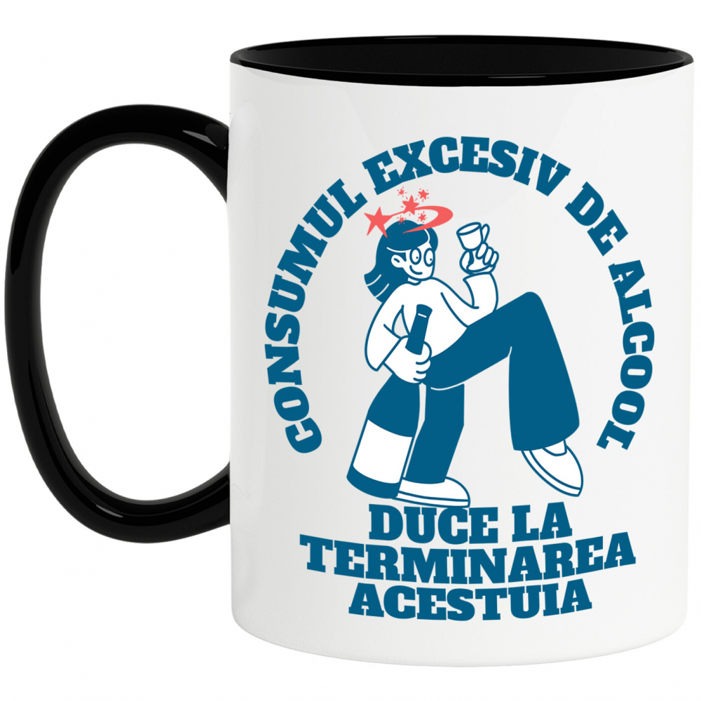 Cana Personalizata „Fată cu Pahar de Vin și Steluțe Colorate – Sticlă Imensă de Alcool, Cadou Distractiv pentru Petreceri și Prieteni” [1]