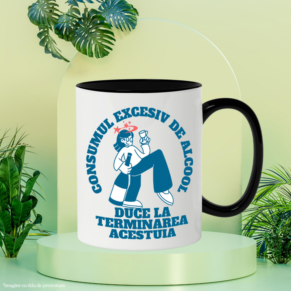 Cana Personalizata „Fată cu Pahar de Vin și Steluțe Colorate – Sticlă Imensă de Alcool, Cadou Distractiv pentru Petreceri și Prieteni” [3]