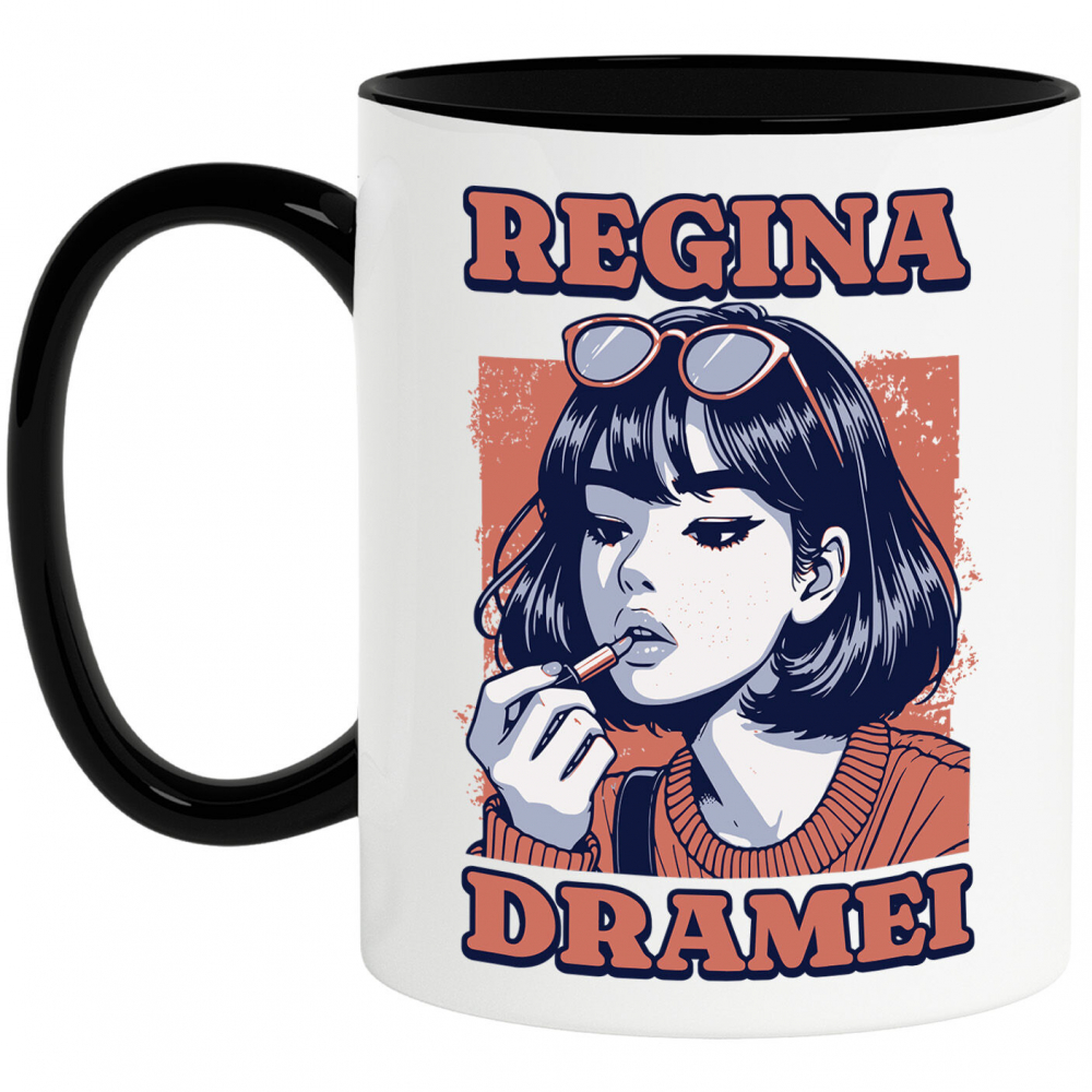 Cana Personalizata Fata Modernă cu Breton și Ochelari de Soare - Cadou Personalizat „Regina Dramei” [1]