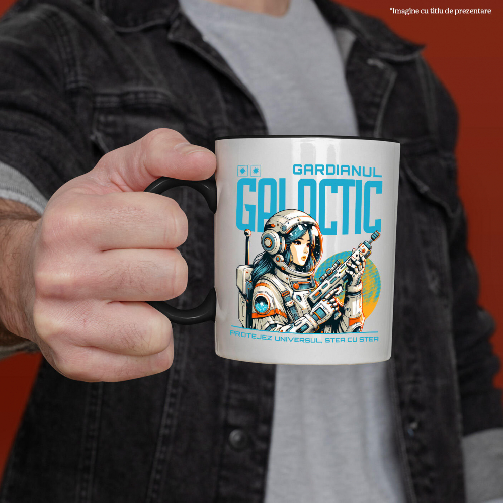 Cana Personalizata Fata În Costum Spațial Cu Arma – Cadou Personalizat „Gardianul Galactic Protejez Universul” Pentru Copii [2]