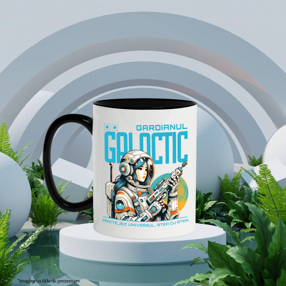 Cana Personalizata Fata În Costum Spațial Cu Arma – Cadou Personalizat „Gardianul Galactic Protejez Universul” Pentru Copii [3]