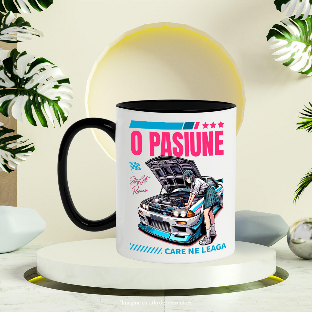 Cana Personalizata Fată Anime & Mașină De Curse – Viteză, Stil și Adrenalină [3]