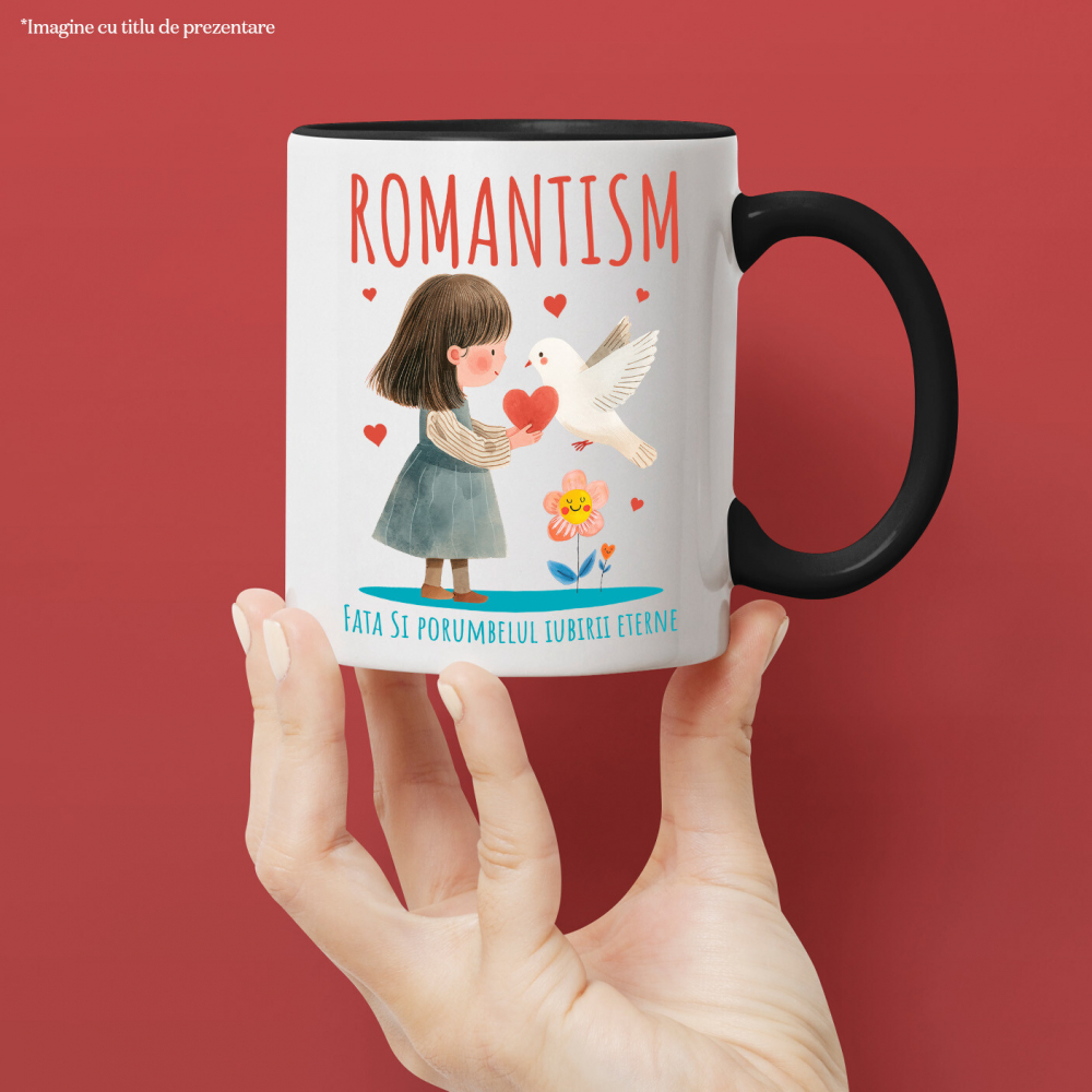 Cana Personalizata „Cadouri personalizate cu față stil desene animate, porumbel alb și floare zâmbitoare pentru iubire” [2]