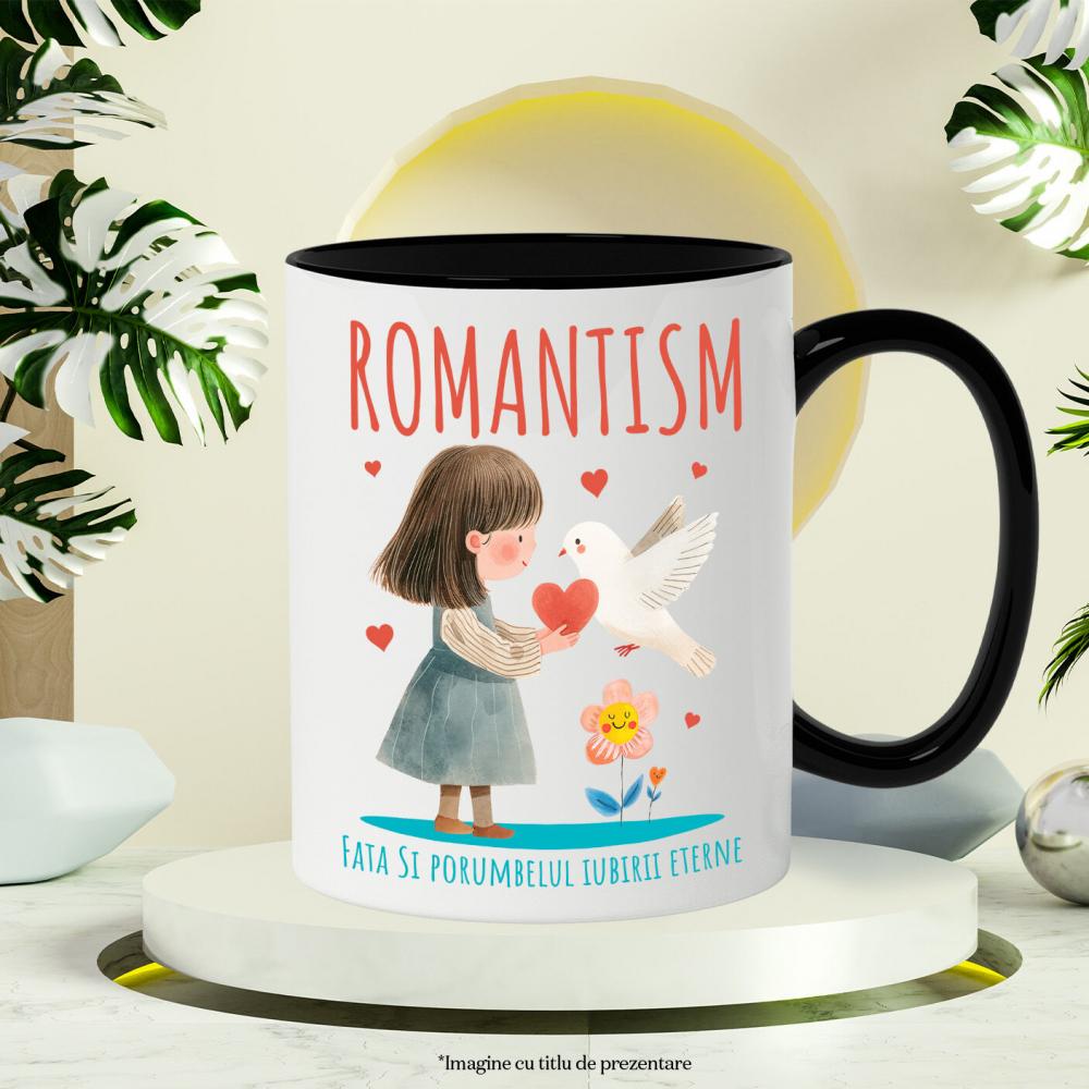 Cana Personalizata „Cadouri personalizate cu față stil desene animate, porumbel alb și floare zâmbitoare pentru iubire” [3]