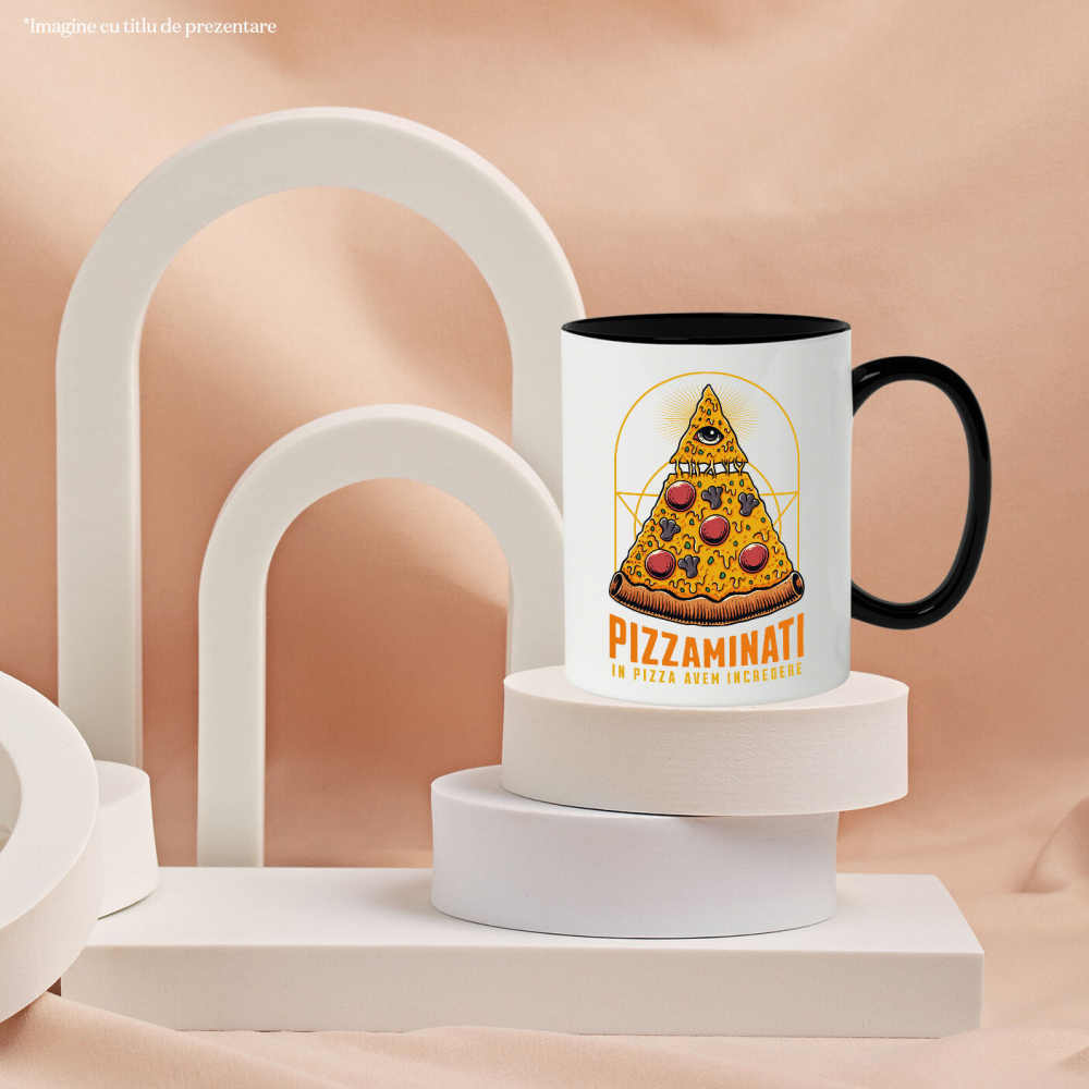 Cana Personalizata Pizza bizara cu ochi | Cadou personalizat și haios pentru familie și prieteni [3]