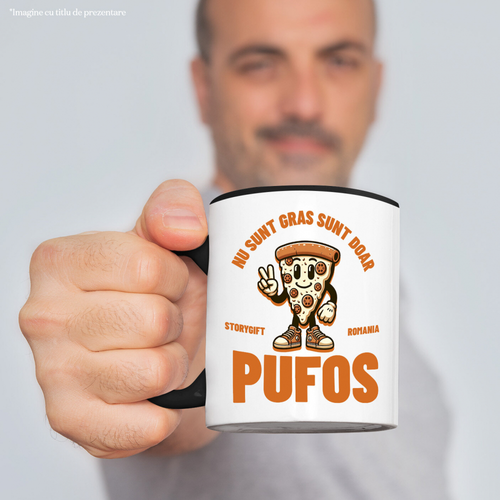 Cana Personalizata Cadouri personalizate pentru iubitorii de pizza și fast food | Pizza cu sneakers și text amuzant [2]