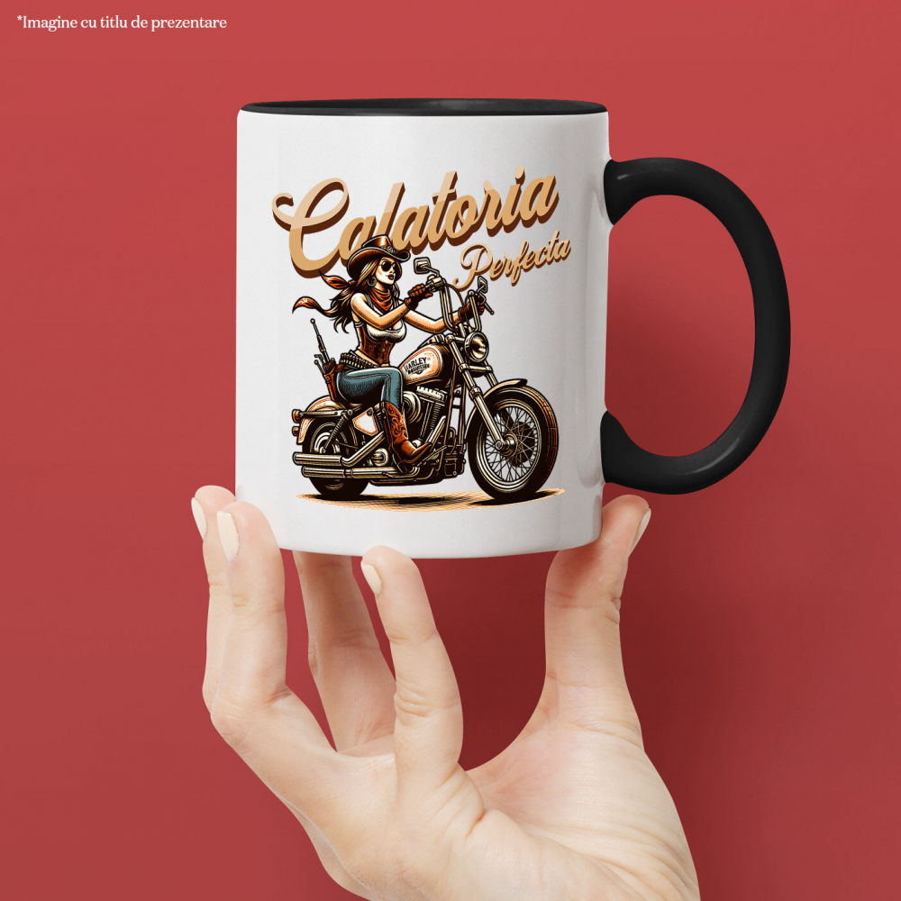 Cana Personalizata Tricouri Personalizate Moto - Femeie Biker Vintage & Stil Retro Unic [2]