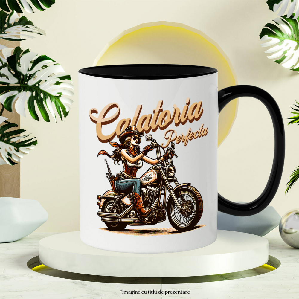 Cana Personalizata Tricouri Personalizate Moto - Femeie Biker Vintage & Stil Retro Unic [3]