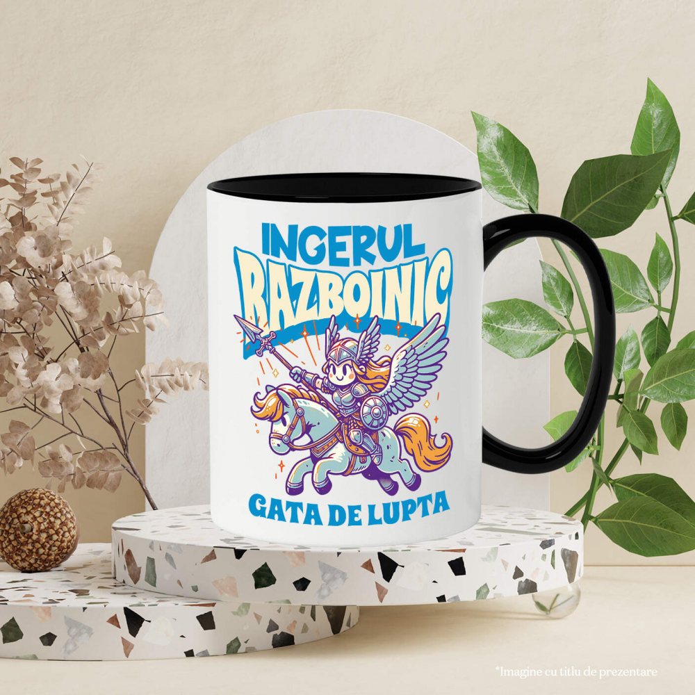 Cana Personalizata Îngerul Războinic pe Cal - Jucărie cu Armură de Fier pentru Copii, Gata de Luptă [3]