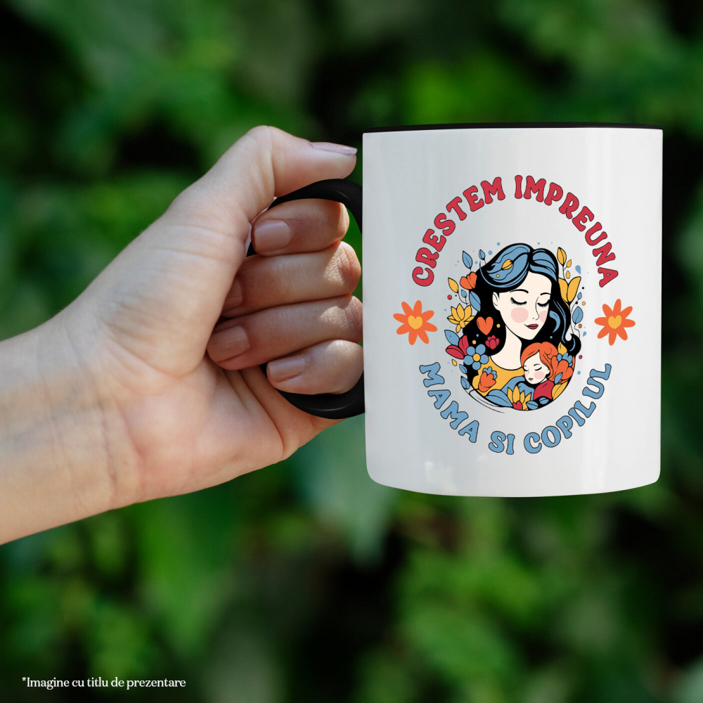 Cana Personalizata "Femeie și Fata – Cadouri Personalizate Flori Colorate pentru Mama și Copil" [2]