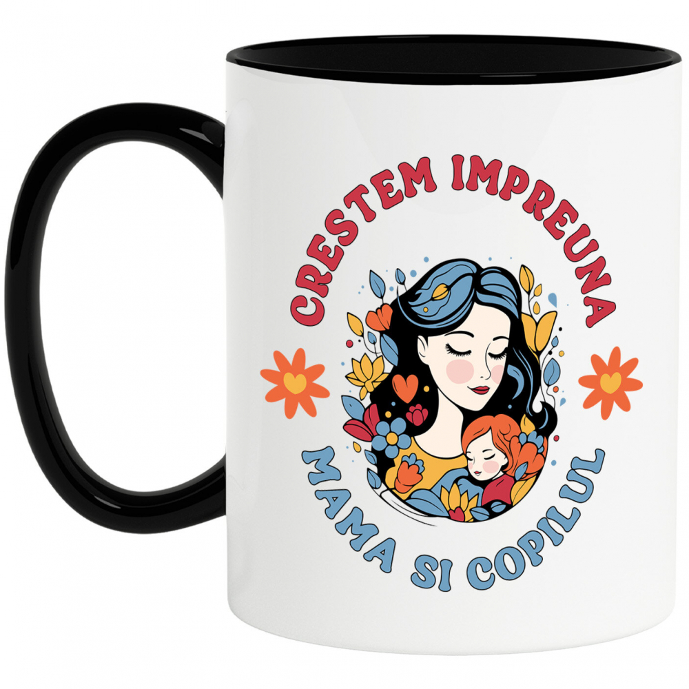 Cana Personalizata "Femeie și Fata – Cadouri Personalizate Flori Colorate pentru Mama și Copil" [1]