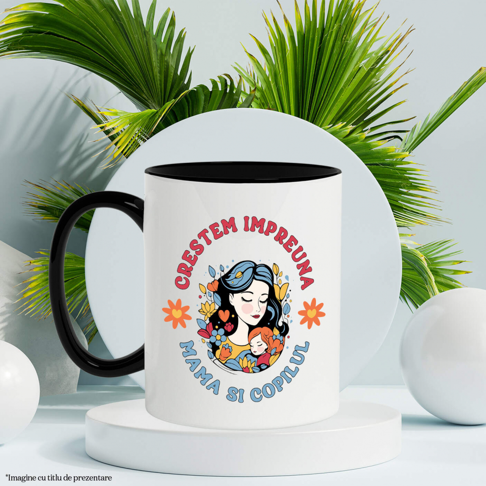 Cana Personalizata "Femeie și Fata – Cadouri Personalizate Flori Colorate pentru Mama și Copil" [3]