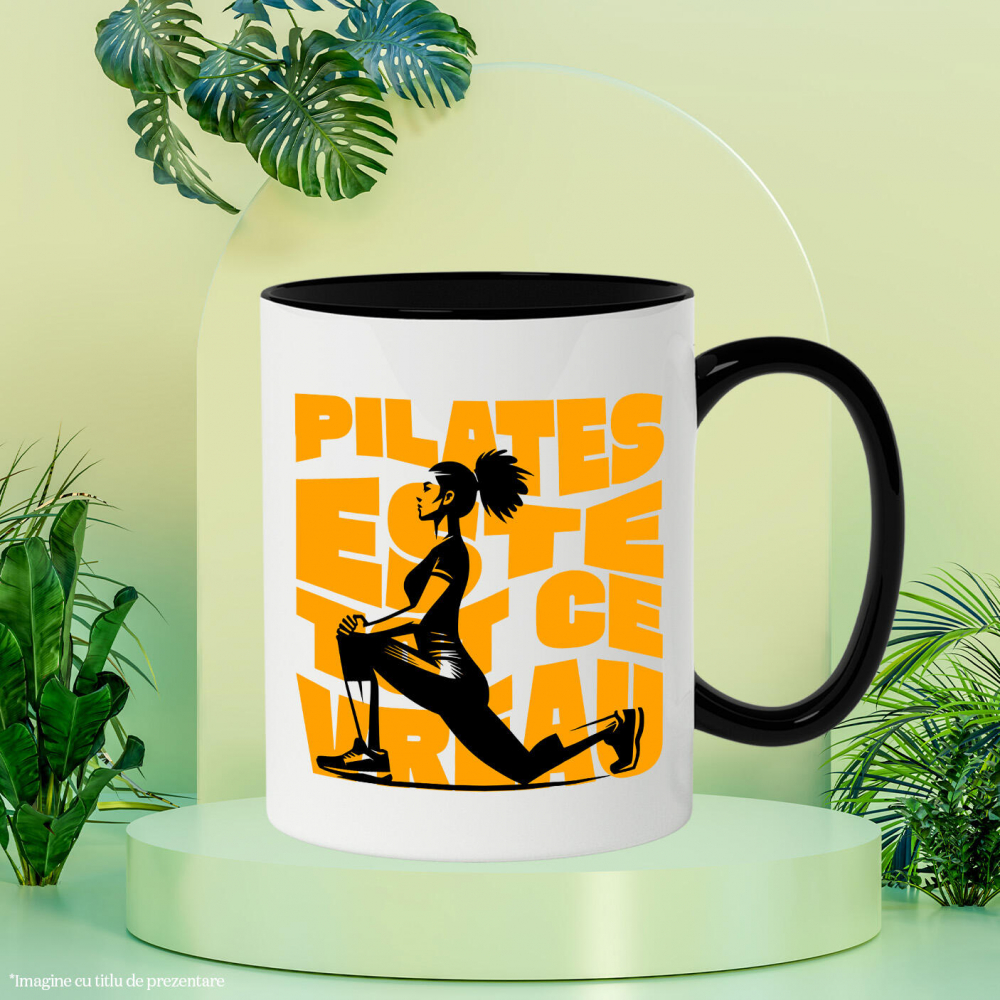 Cana Personalizata Femeie Sportivă în Poziție Yoga – Antrenament Pilates pentru Sănătate și Echilibru [3]