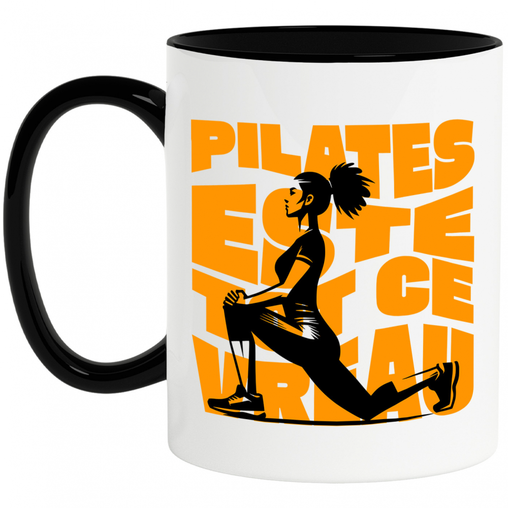 Cana Personalizata Femeie Sportivă în Poziție Yoga – Antrenament Pilates pentru Sănătate și Echilibru [1]