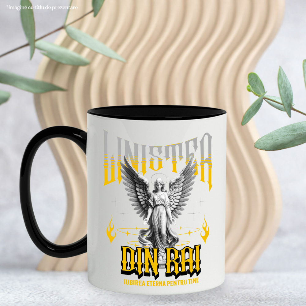 Cana Personalizata Femeie Cu Coroană și Înger - Cadou Personalizat „Liniștea Din Rai, Iubirea Eternă” pentru Familie și Prieteni [3]