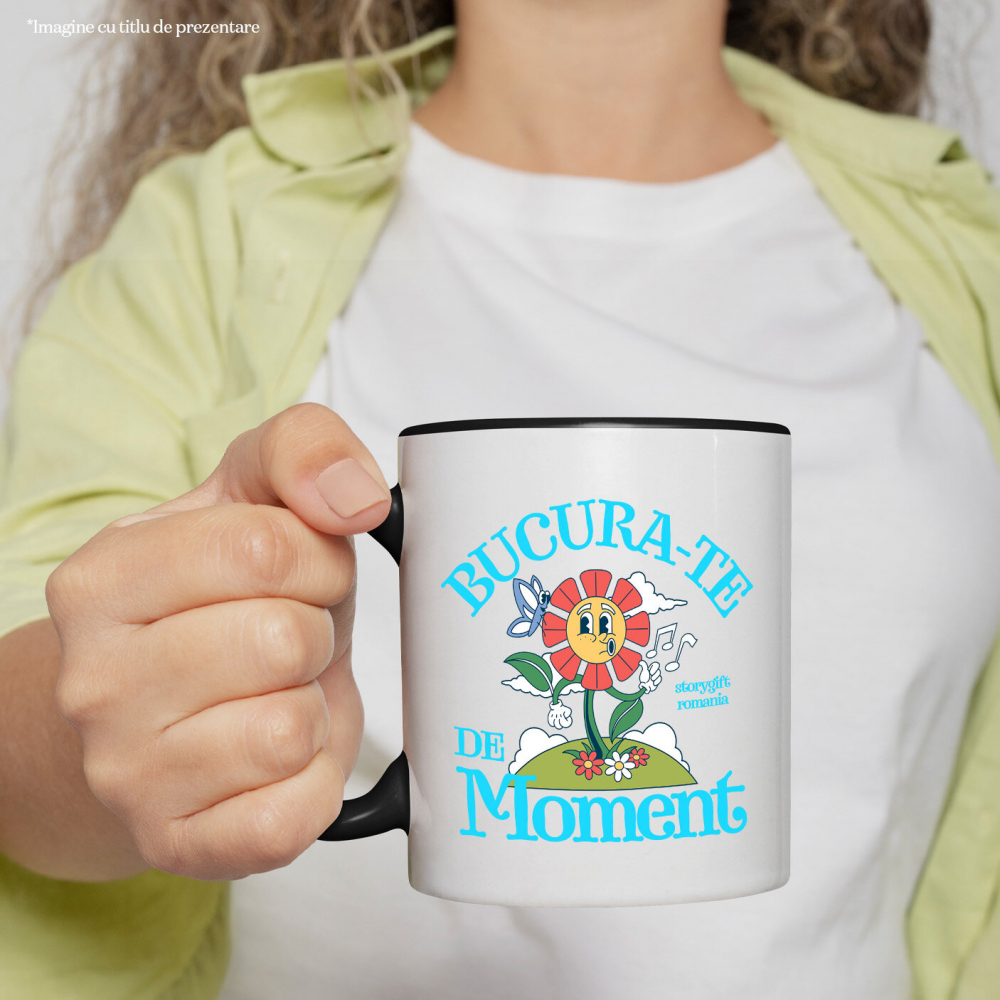 Cana Personalizata Floare Colorată Muzicală „Bucură-te de Moment” – Cadou Personalizat pentru Familie, Tati, Copii, Prieteni [2]