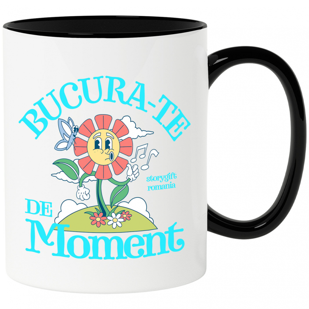 Cana Personalizata Floare Colorată Muzicală „Bucură-te de Moment” – Cadou Personalizat pentru Familie, Tati, Copii, Prieteni [1]