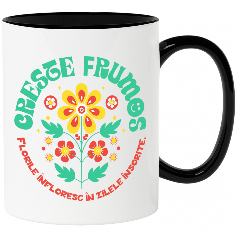 Cana Personalizata Floare Colorată Crește Frumos | Flori Înflorite în Zilele Însorite | Cadou Personalizat [1]