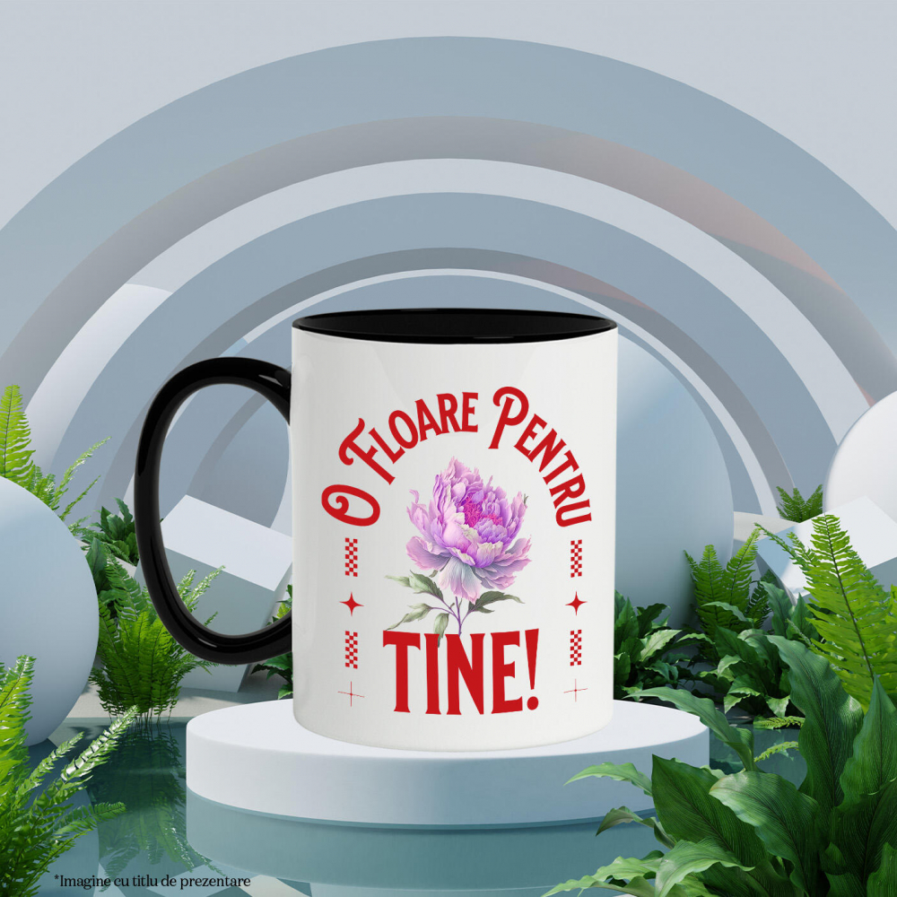 Cana Personalizata Floare Roz cu Mesaj de Dragoste | Cadou Romantic Personalizat | „O Floare Pentru Tine” [3]