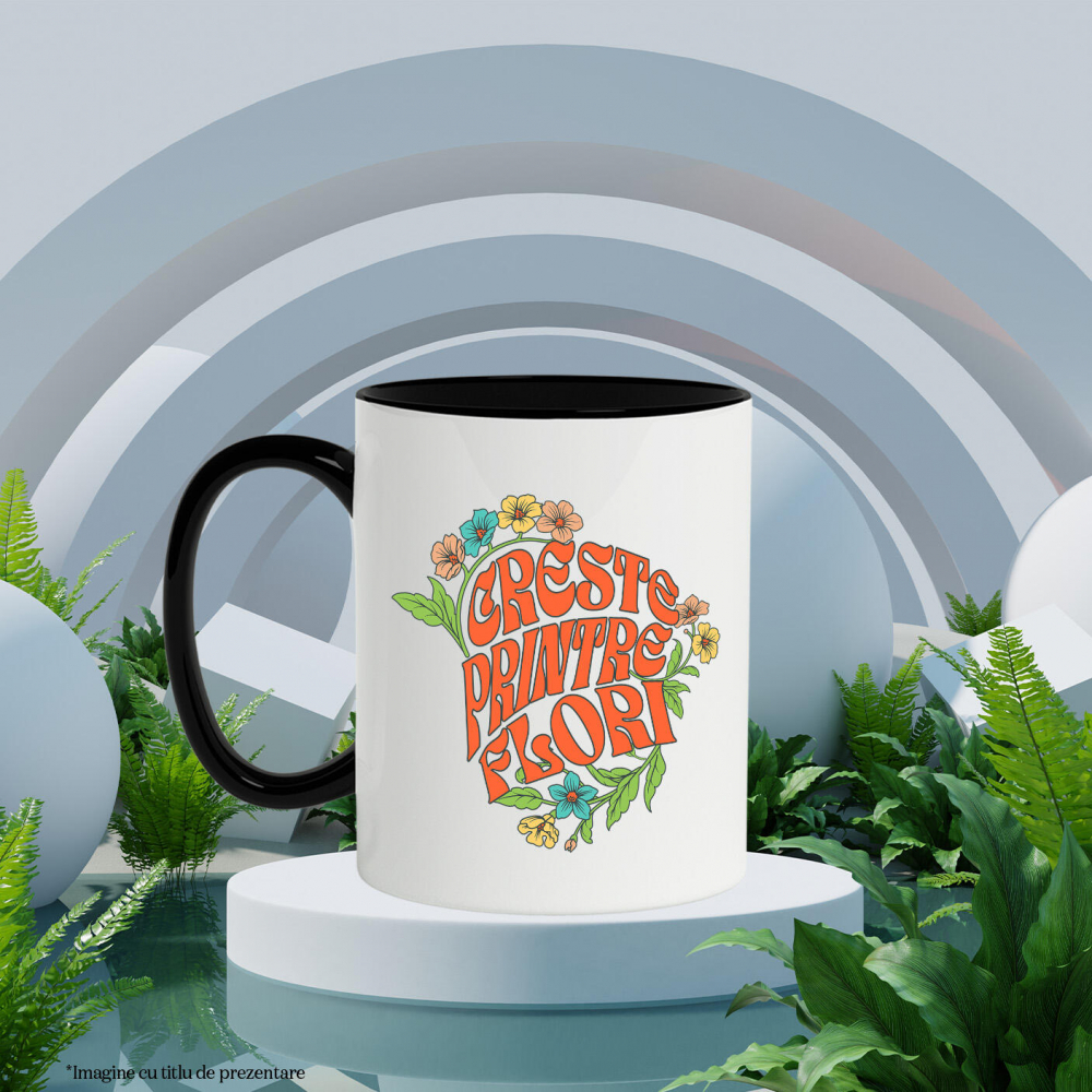 Cana Personalizata Flori Colorate și Text Inspirațional | Cadouri Personalizate pentru Femei și Familie [3]